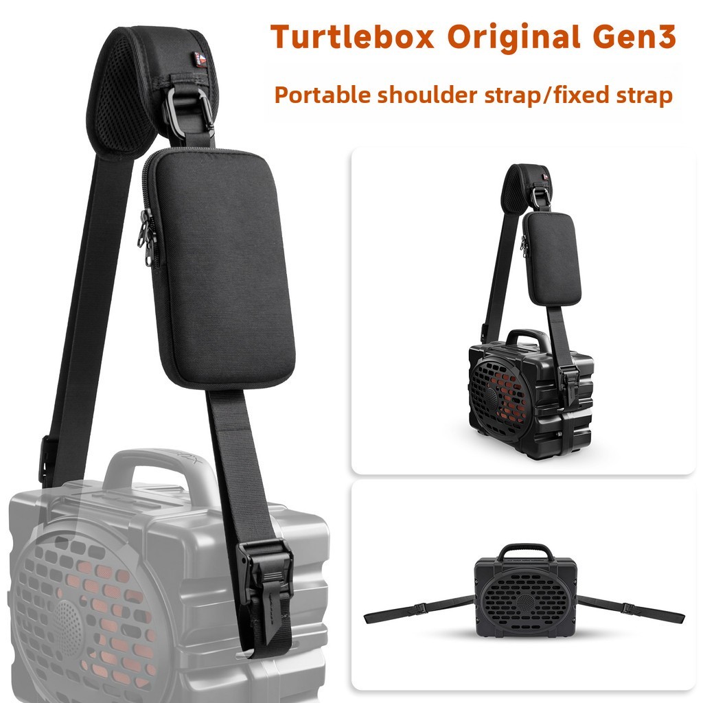 สายสะพายไหล่สะพายข้างแบบปรับได้พร้อมสายผูกพันสําหรับลําโพงพกพา Turtlebox Original Gen3