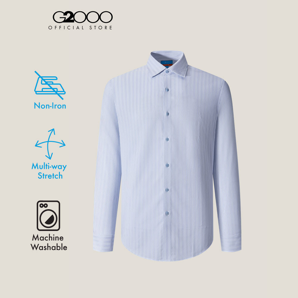 G2000 เสื้อเชิ้ตแขนยาวแบบทางการสำหรับผู้ชาย Smart Fit รุ่น 5112334275 BLUE
