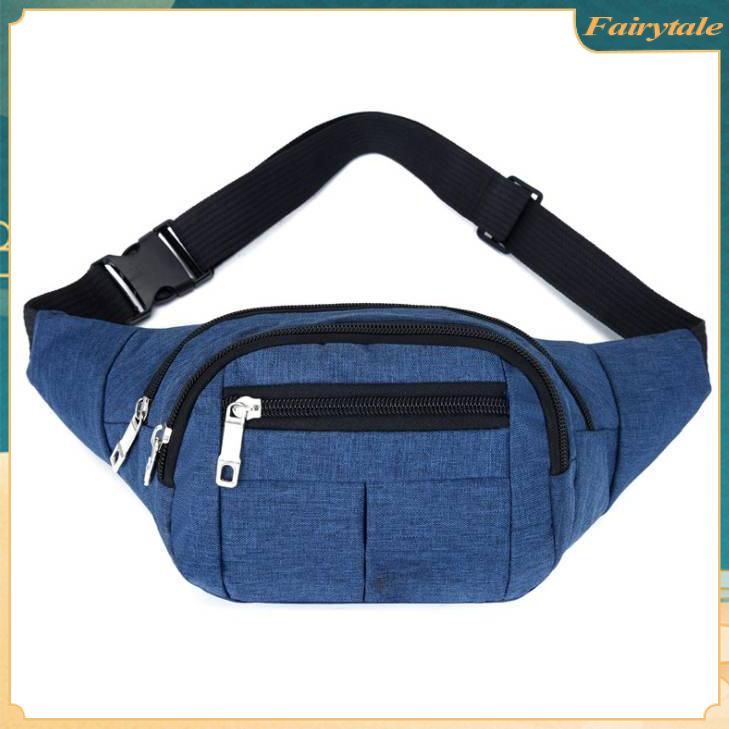 ❀ Solid color Oxford cloth waist bag, fashion solid color outdoor sports waist bag, large capacity c