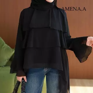 Layla Flow เสื้อชีฟอง3เลเยอร์ (มีซับใน) ดีไซน์เรียบหรู พลิ้วสวยใส่สบาย