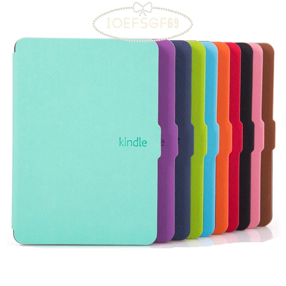 IOEFSGF69 ฝาครอบ Auto Waking/Sleeping แฟชั่น Cross Grain เกราะป้องกันสําหรับ Kindle Paperwhite 1/2/3