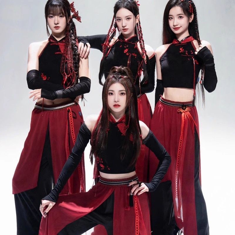 中国星เครื่องหมายส出服装 女 Skyd Arcade 进口国潮装 女士套装-จีน Fanx S Dance Performance Cos, Same Style as Girl Gro