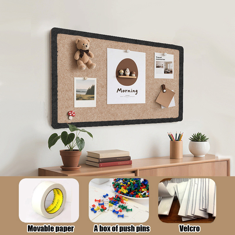【แถมหัวหมุด】Felt Board แผ่นสักหลาดปักหมุด 30×40/40×60ซม. ติดผนังง่าย ไม่เจาะ ใช้ในออฟฟิศ/บ้าน ตกแต่งโฟโต้วอลล์ ราคา ถูกที่สุด ดีลบีเคเค แกลเลอรีภาพที่ 9