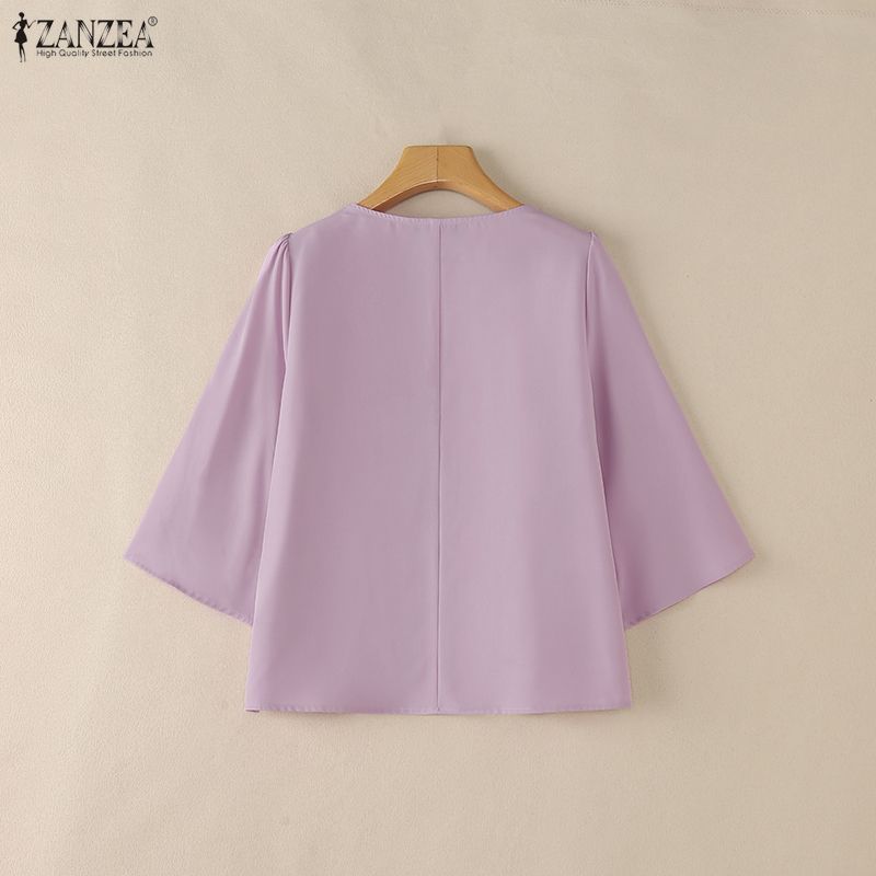 ZANZEA เสื้อเบลาส์แขน 3/4 สไตล์เกาหลีสำหรับผู้หญิง — صورة 8