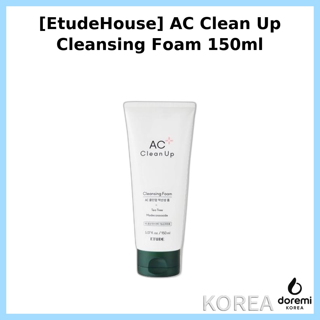 [EtudeHouse] AC Clean Up Cleansing Foam 150ml / โฟมล้างหน้าเกาหลี / สูตรอ่อนโยน / ของแท้ 100% โดย doremimarket