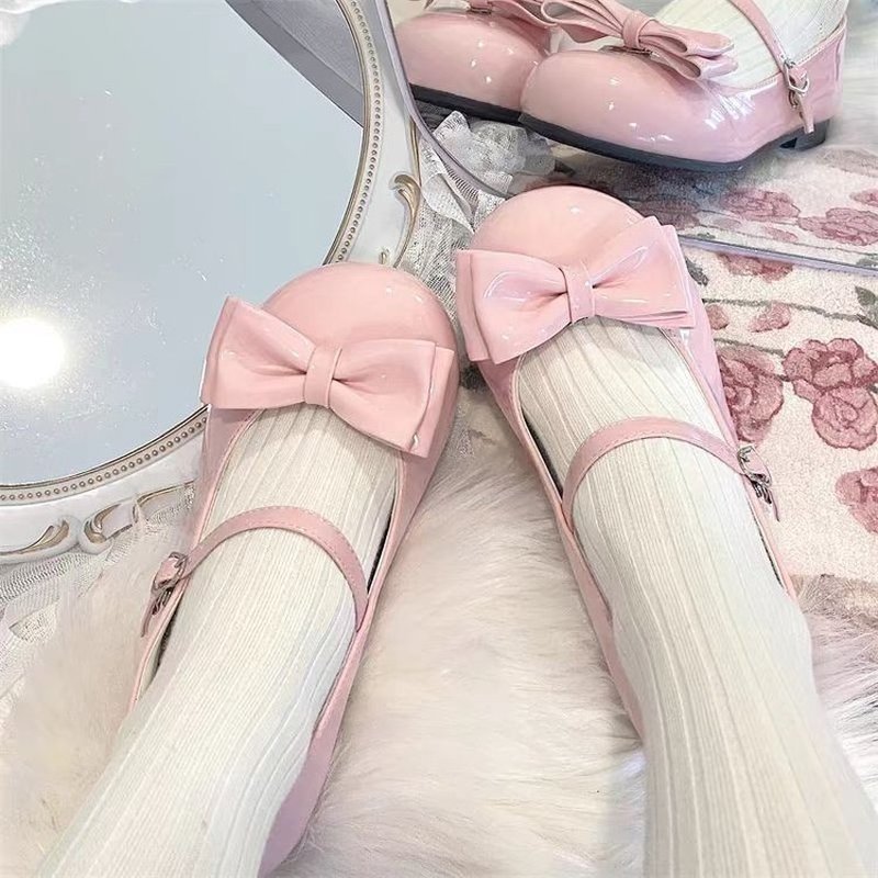 法式甜美平底玛丽珍单鞋新款圆头可爱lolita鞋子学生jk小皮鞋4-9French-style Sweet Flat Mary Jane Shoes, New Round-toed Cute Loli