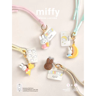 ของแท้ Miffy เชือกเส้นเล็กโทรศัพท์มือถือ Anti-Lost Handy เครื่องมือสายคล้องCrossbodyสายคล้องโทรศัพท์มือถือCrossbodyปรับน่ารักวันเกิดสาวของขวัญพวงกุญแจรถ