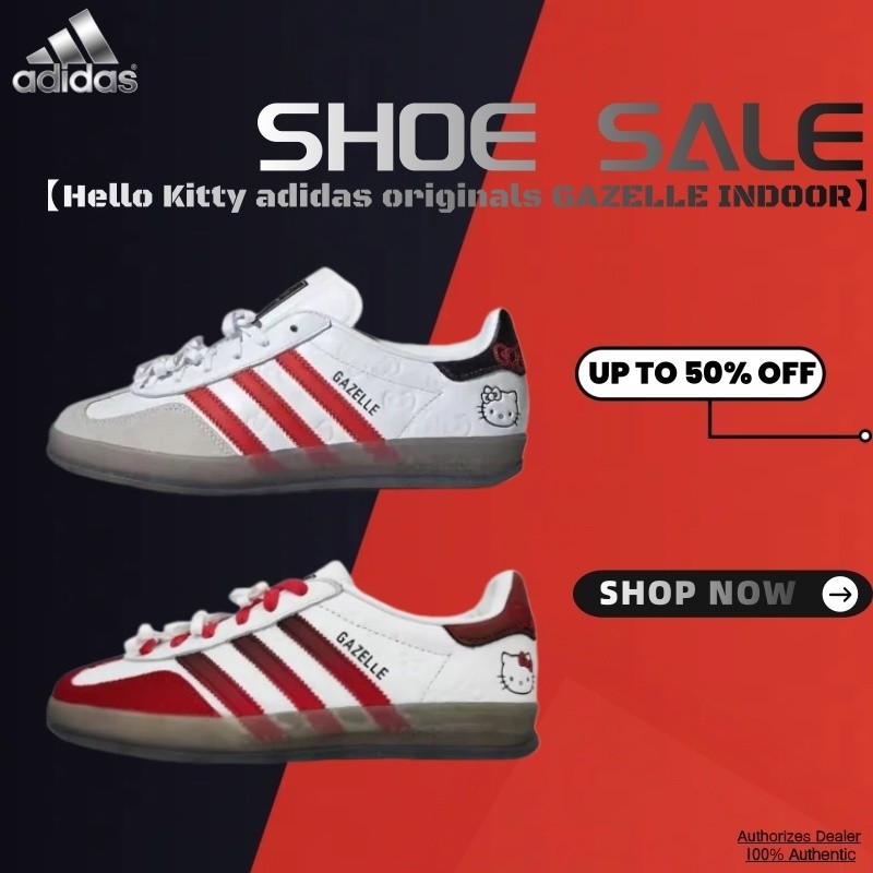 New Model!!Hello Kitty adidas originals GAZELLE INDOOR “White/Red/Core Black” รองเท้า