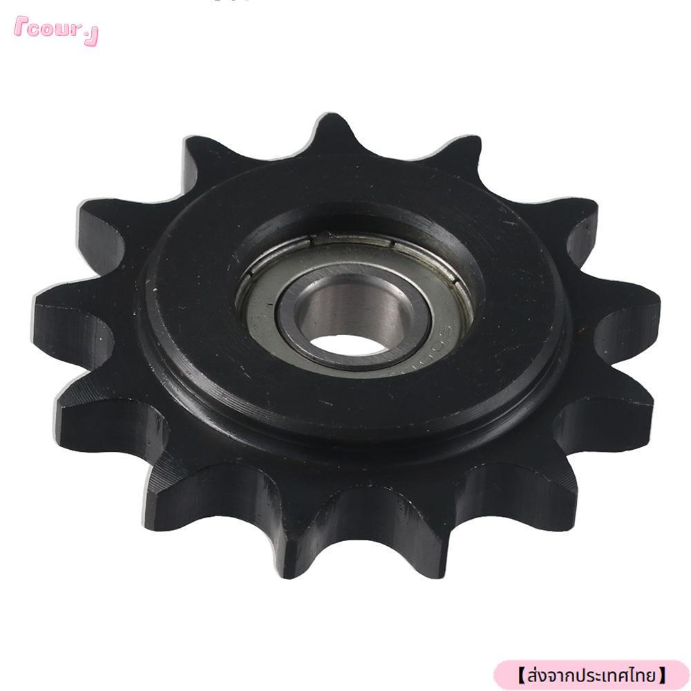 จัดส่งจากประเทศไทยCOUR Chain Idler Sprocket, C45 เหล็กคาร์บอน 10 มม.Bore 1/2 "Pitch นูน Idler Gear, 