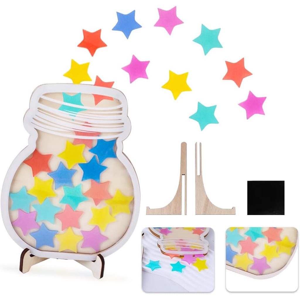 Star Reward Jar Magnetic Star Jar Reward System แผนภูมิรางวัลส่วนบุคคล Incentive Jar Class Chore Bul