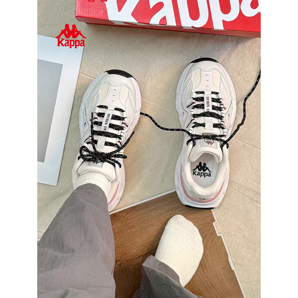 Kappa Kappa รองเท้าผู้หญิง Daddy รองเท้า 2026 ฤดูร้อนสไตล์ใหม่สบายๆรองเท้าผ้าใบหนา Soled Plus กํามะห