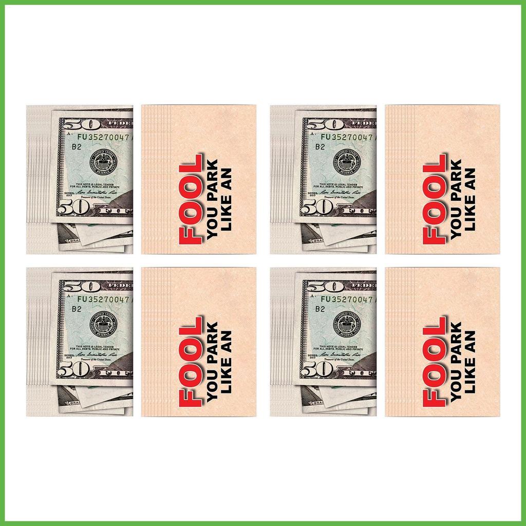 50 Dollar Bad การ์ดจอดรถ Joke Props ตั๋วจอดรถ 50 ชิ้น ตั๋วเล่นตลก เหมือนจริง สําหรับผู้ค้นหาการแสดงอ