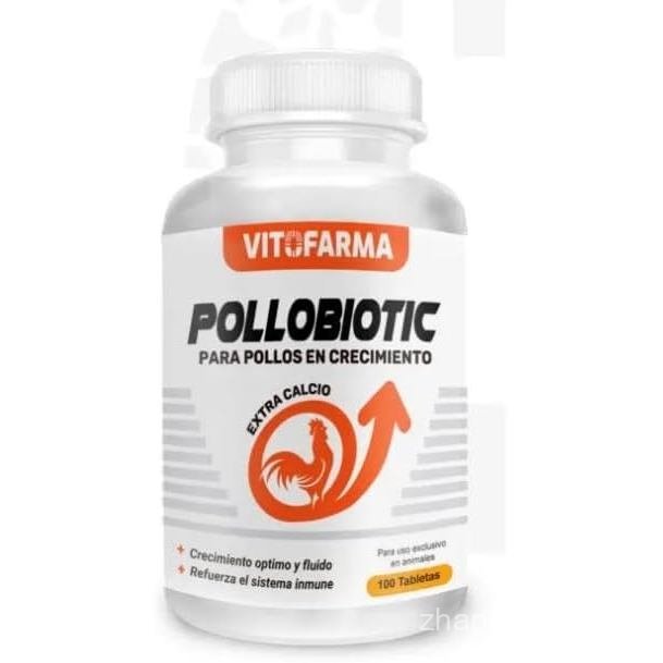 POLLOBIOTIC - อาหารเสริมที่จําเป็นเพื่อสุขภาพ Optimal - แคลเซียมพิเศษสําหรับ Rooster Calcio para Pollos สัตว์ปีก ไก่ Galinas และไก่ - 100 เม็ด