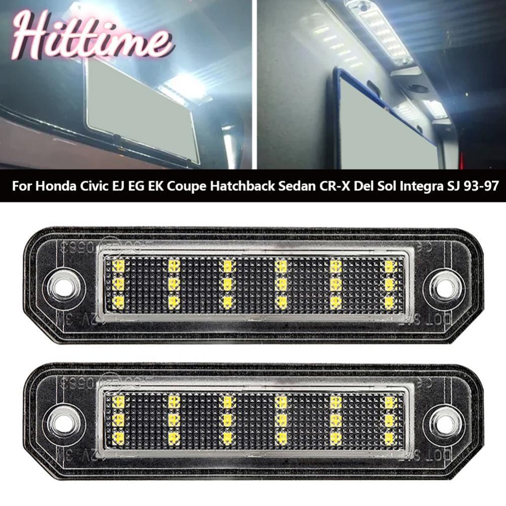 HITTIME 12V ไฟป้ายทะเบียนรถยนต์ LED อุปกรณ์เสริมยานยนต์ด้านหลังโคมไฟสําหรับ Honda Civic EJ EG EK Cou