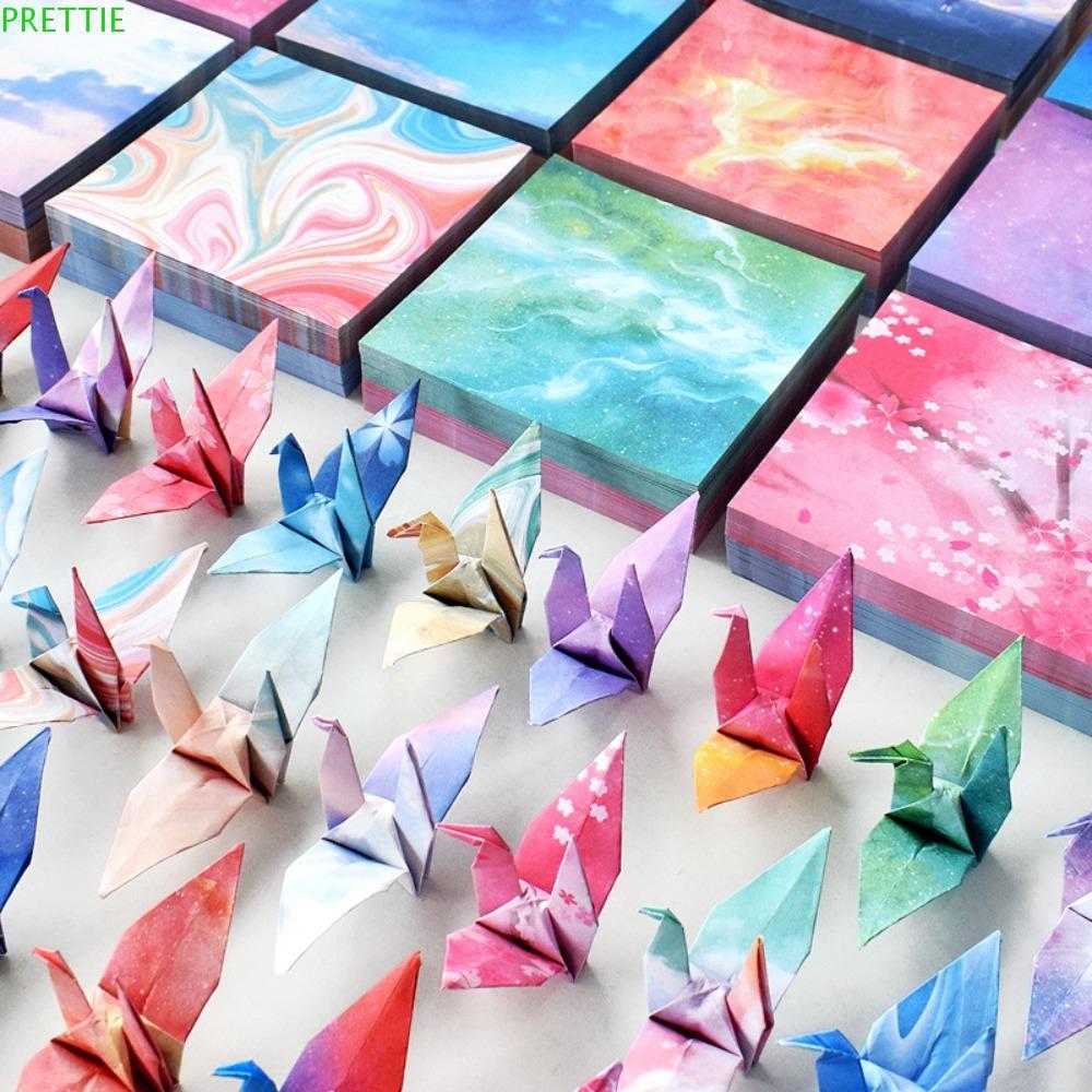 PRETTIE 400pcs Starry Sky Origami กระดาษ, ศิลปะวัสดุ Scrapbooking กระดาษพับที่มีสีสัน, DIY Starry Sk
