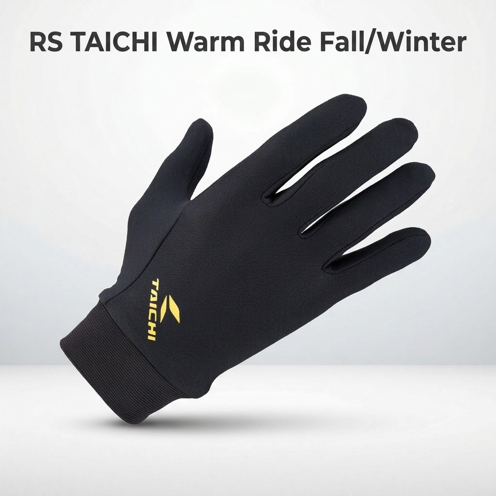 RS TAICHI Warm Ride Fall/Winter Thermal Stretch Inner Gloves RST130 - Black