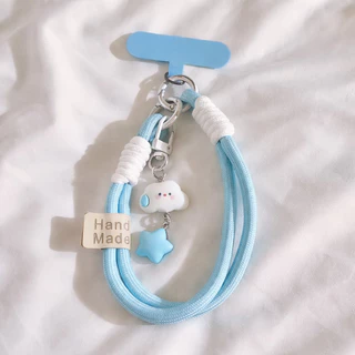 สายจับโทรศัพท์ สายคล้องมือ ins โทรศัพท์เชือกเส้นเล็ก macaron สี lanyard สั้นหูฟังเชือกสั้นสายเชือกแขวนคอคอ