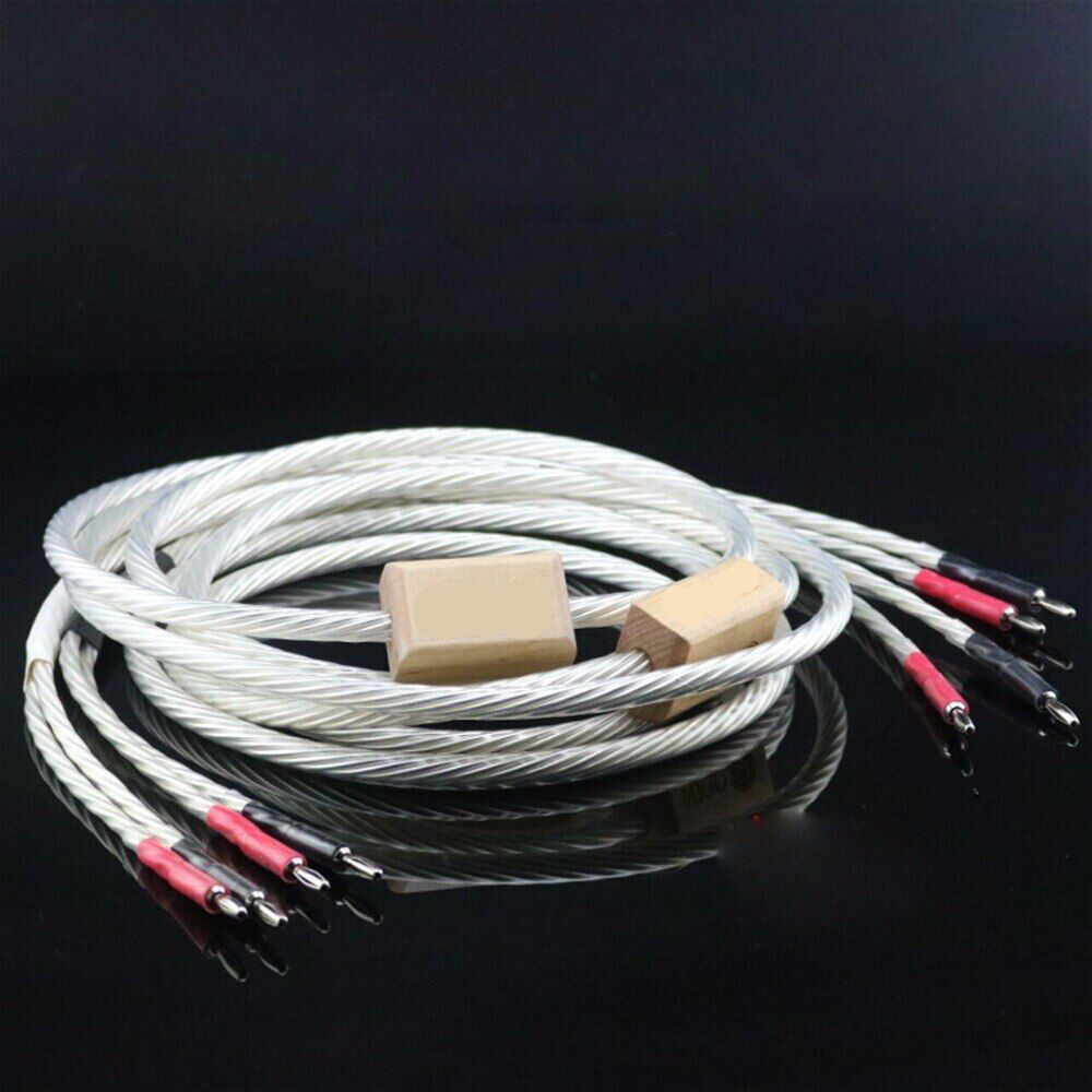 Hifi Nordost Odin Speaker Cable Silver Plated  Biwire 2 Banana to 4Banana Plug, Loudspeaker Y Spade,
