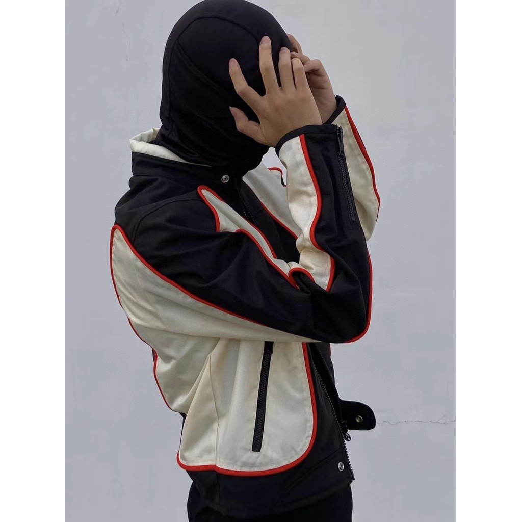 NKYO Diesel J-Blink Two-tone motorcycle nylon jacket, vintage aviator celebrity jacket, trendy