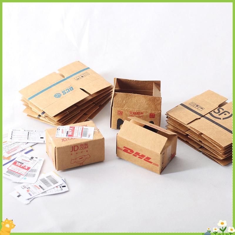 [JL] 1Set Mini Carton Express Carton 1:12 Dollhouse Miniature Express Box Decor ของเล่น
