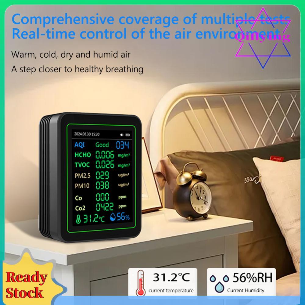 12 in 1 Air Quality Monitor 2.8 นิ้ว TFT หน้าจอสี PM2.5 PM10 เครื่องทดสอบอุณหภูมิความชื้นแบบดิจิตอลส