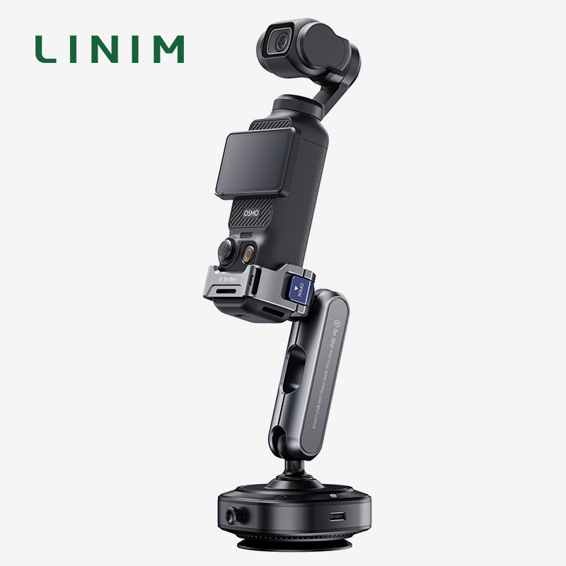LINIM DJ-3 สําหรับ Pocket 3 ถ้วยดูด Mount กระจกรถยนต์หน้าต่างอลูมิเนียมสําหรับ DJI Osmo Pocket3