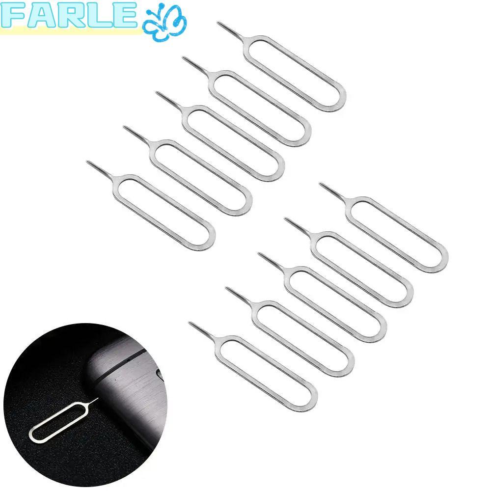 FARL 1/10PCS การ์ด Extractor, อุปกรณ์เสริมโทรศัพท์โลหะซิมการ์ดถาด Ejector, Universal เข็มเปิด Ejecto