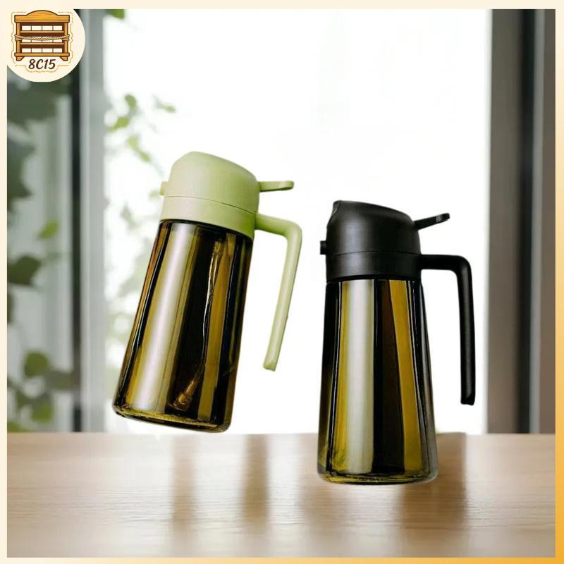 [8C15] และเทขวดน้ํามัน 2-in-1 Light-Bloing Dark Oil Mist ขวดห้องครัว-เฉพาะ Dual-Function Olive Oil e