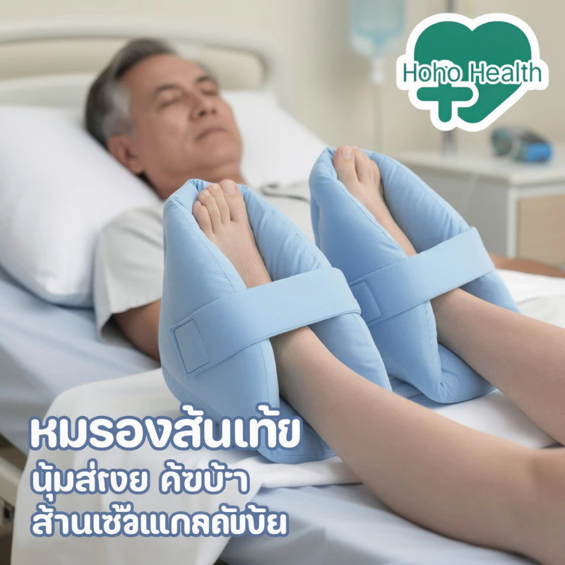 หมอนรองส้นเท้า ป้องกันแผลกดทับ รองข้อเท้า ฟื้นฟูหลังผ่าตัด ผู้ป่วยติดเตียง ระบายอากาศ ปรับได้