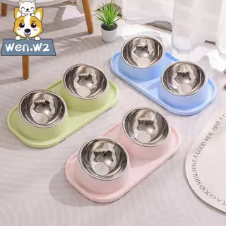 wen.W2【กันมดสุดๆ】ชามอาหารสัตว์คู่ รุ่นใหม่ ดีไซน์น่ารักสดใส ชวนให้สัตว์เลี้ยงอยากกินอาหาร