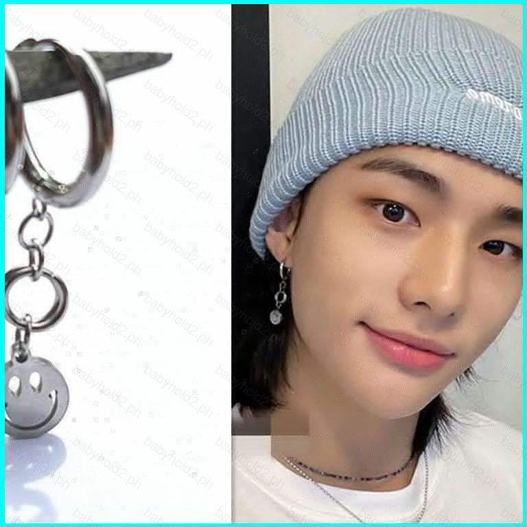 ต่างหูแบบคลิปหู กับพีนเด้นท์ BY2 K-pop Stray Kids Hwang Hyun-Jin สำหรับทั้งชายและหญิง