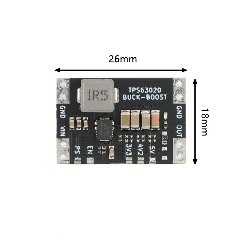 TPS63020 3.3V 4.2V 5V แบตเตอรี่ลิเธียมอัตโนมัติ Boost Buck Step Up Down โมดูล XL63020 Microcontroller Power ระลอกน้ําต่ํา
