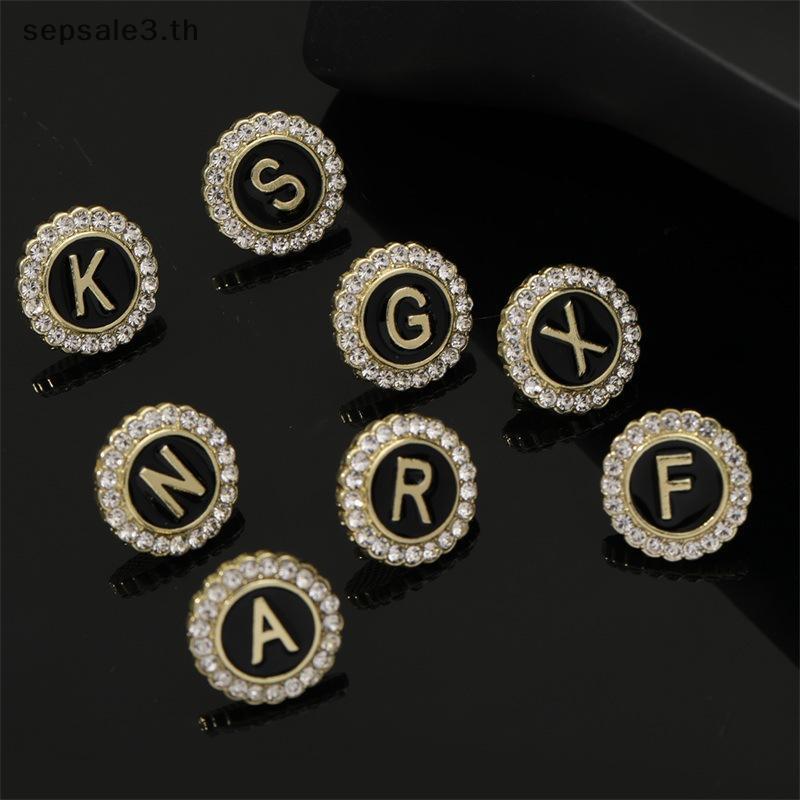 #TH# Pins ภาษาอังกฤษ A-Z Crystal ขนาด 26 อักษร สีทอง สำหรับทุกวัย เป็นของขวัญและเครื่องประดับสำหรับค