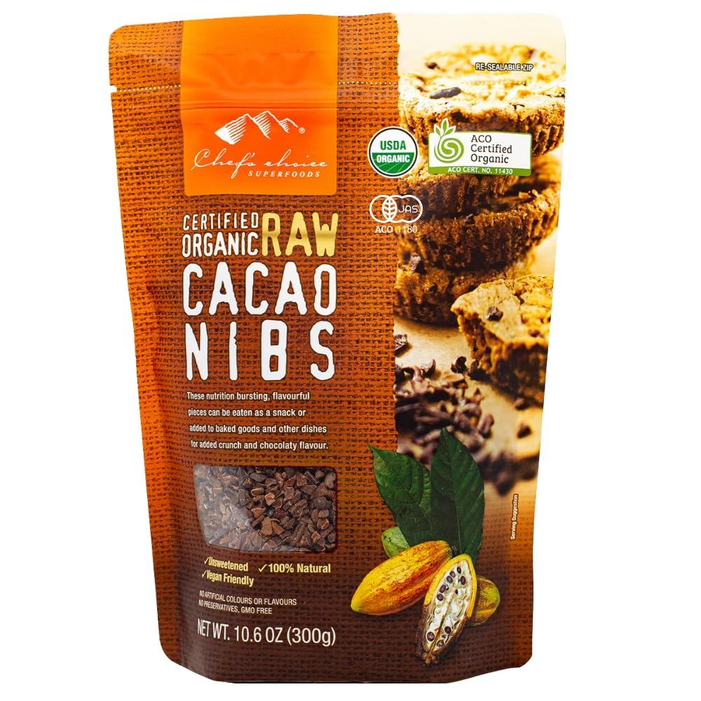 Chef's Choice Organic Raw Cacao Nibs Blend (300g~3kg) JAS USDA ACO Unheated Raw Process Criollo Vari