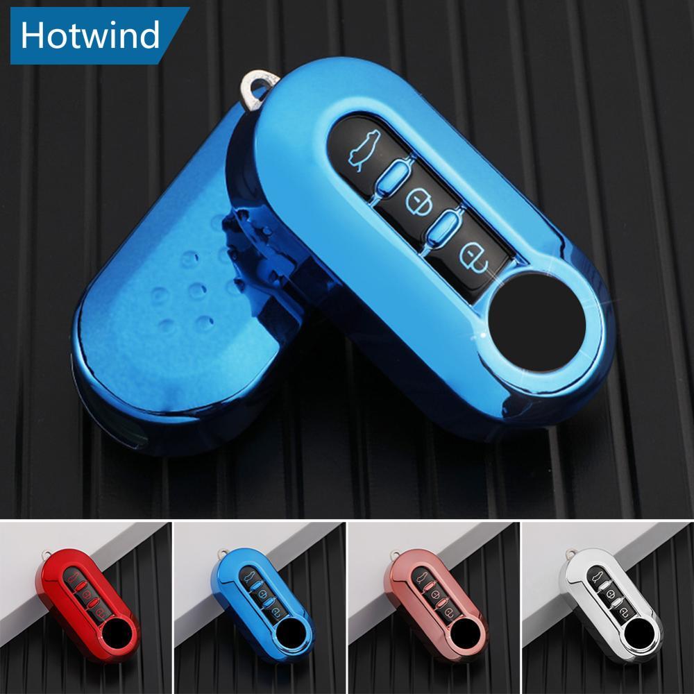 HW รถฝาครอบ TPU Auto Shell Fob 3 ปุ่มสําหรับ Fiat Ducato 500L Panda Grande Punto Lancia Musa อุปกรณ์