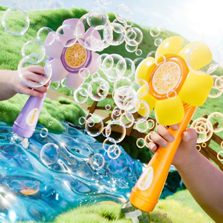 COD เครื่องทำฟองสบู่รูปดอกทานตะวัน 80ML ฟองออกสิบรู 6 สี ถือด้วยมือ อัตโนมัติทั้งหมด เติมน้ำยาฟอง