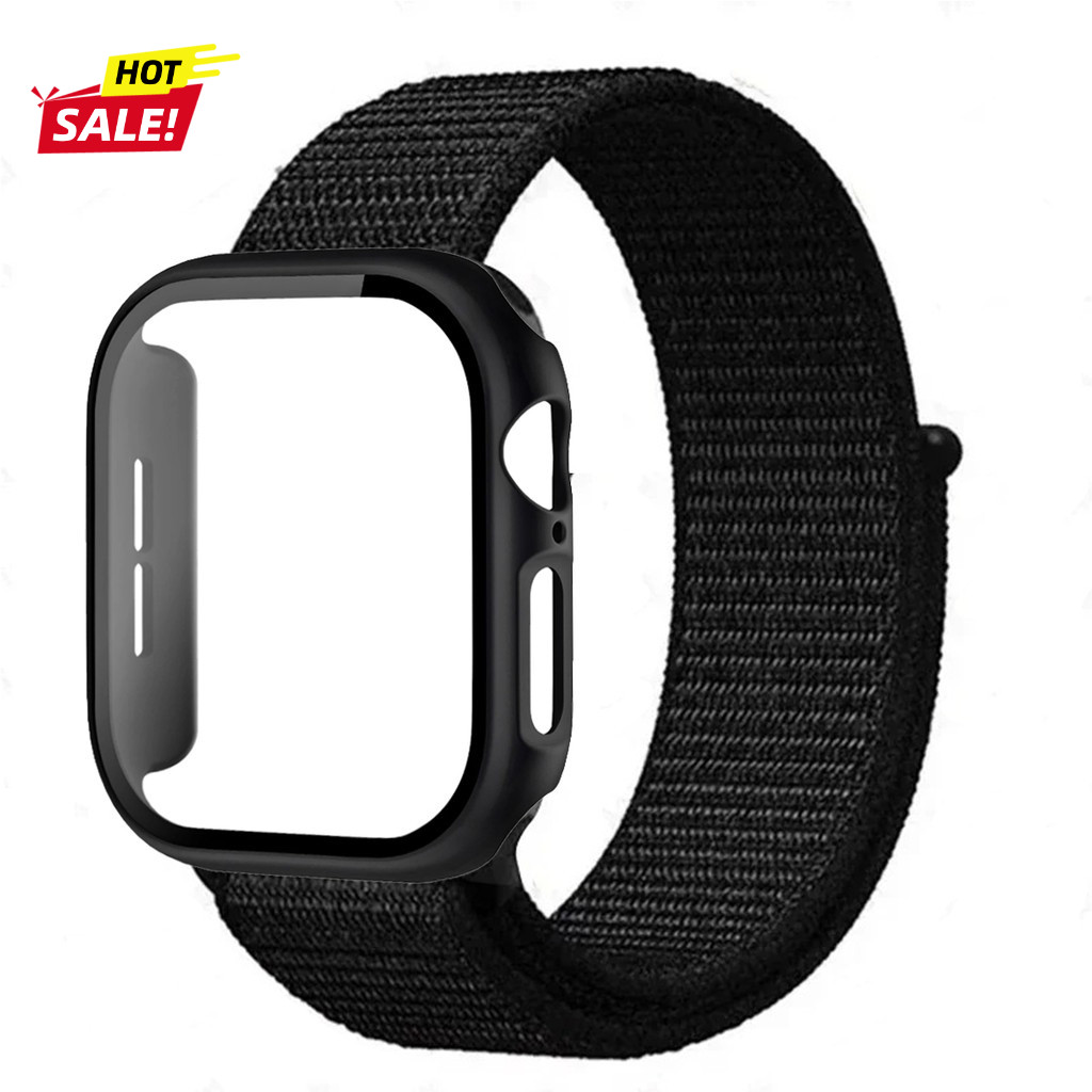 ไนลอน Loop Strap + PC สําหรับ iWatch 11 10 46/42 มม.Ultra 49 มม.SE 44/40 มม.Iwatch 9 8 SE3 7 6 SE 5 