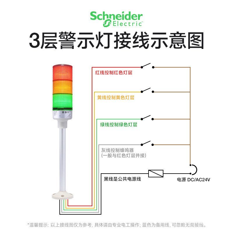LEDL วงเล็บ Tricolor สีแดงสีเขียวสีเหลืองตัวบ่งชี้ Multi-Layer Buzzer 24V Schneider XVGB3S Tower Lig