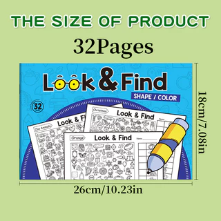 GeeToy หนังสือฝึกโฟกัสสําหรับเด็ก 32 หน้าของเล่นการเรียนรู้ความรู้ความเข้าใจเบื้องต้นที่สนุกสนาน