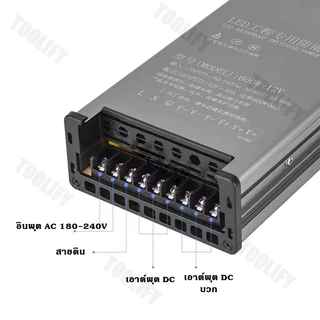 🚚จัดส่งจากประเทศไทย🚚 สวิตช์ชิ่ง12v โม หม้อแปลงกันน้ำ AC180-240V ถึง DC12V พร้อมพัดลม 60W-400W