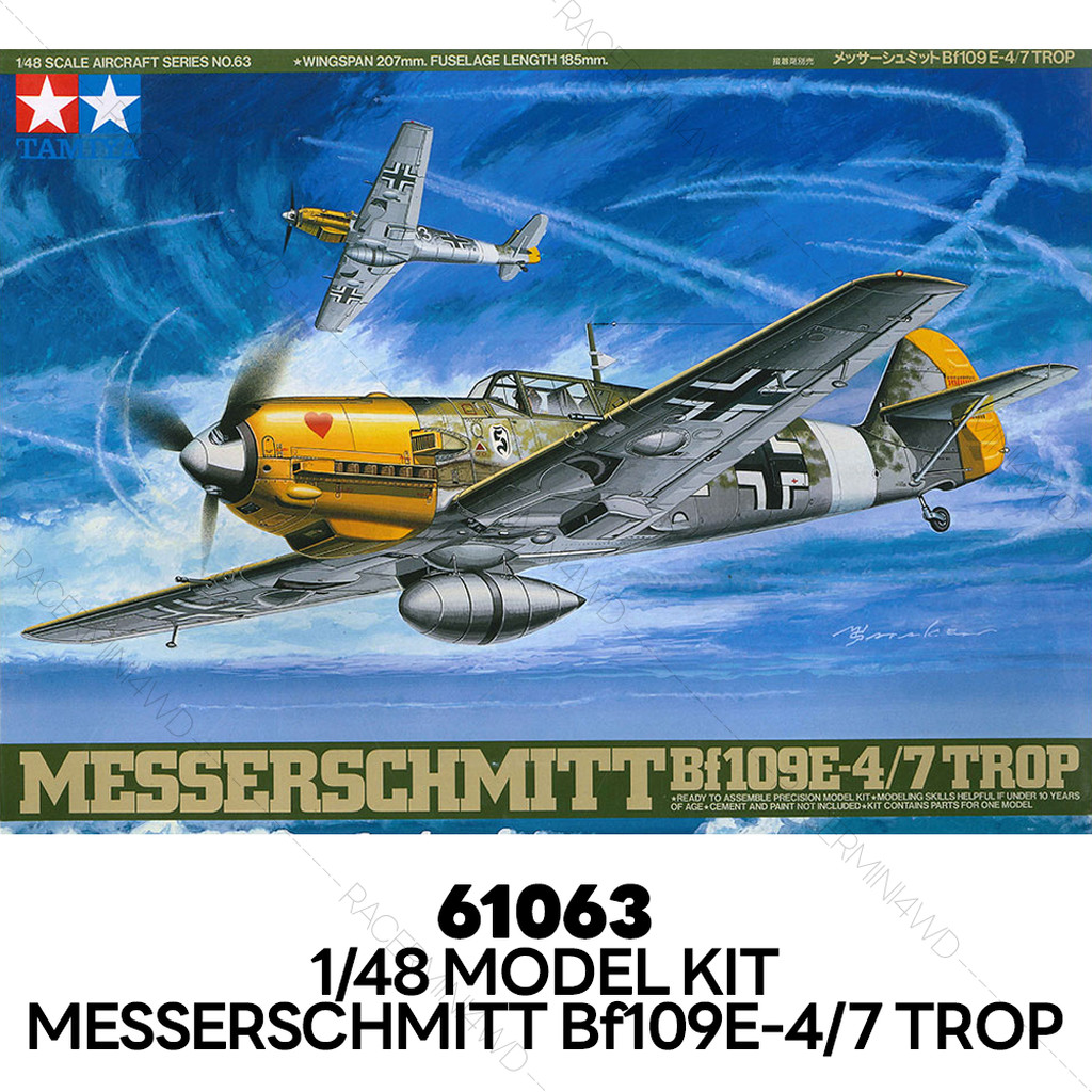 TAMIYA 61063 1/48 Model Kit Messerschmitt Bf109e-4/7 Trop