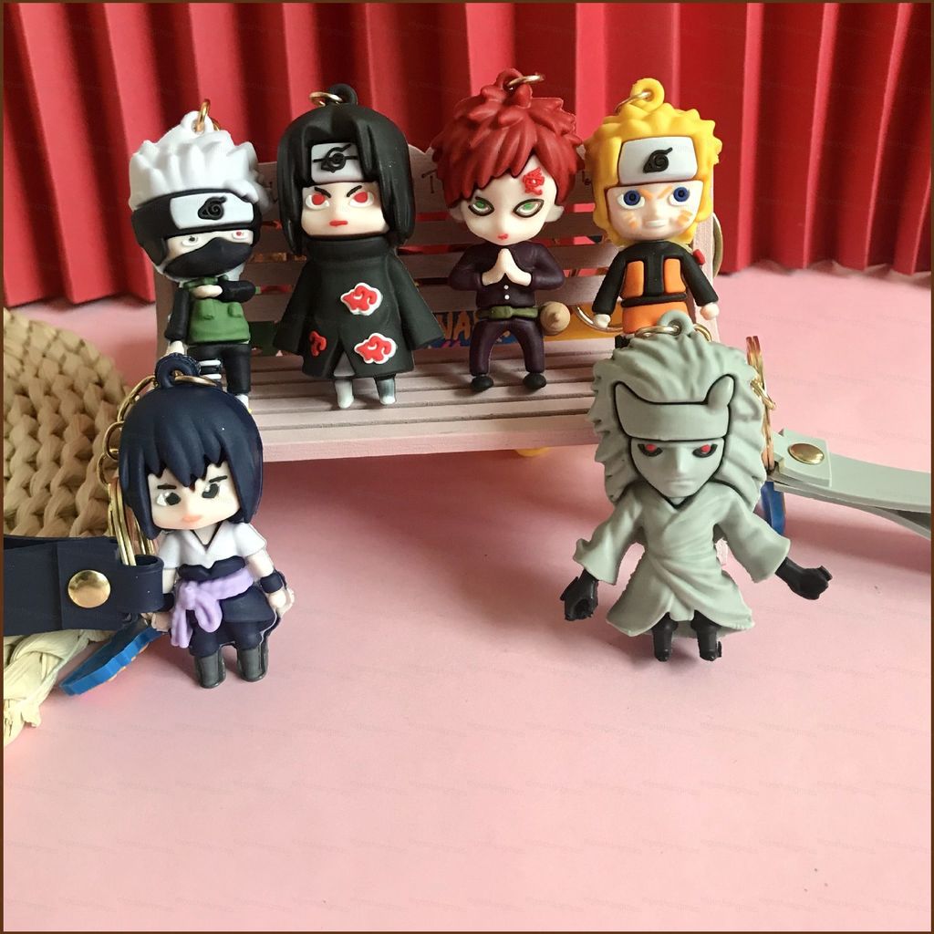 MG1 Naruto พวงกุญแจ Sasuke Kakashi Itachi Gaara Madara Action Figure ตุ๊กตากระเป๋าจี้ของเล่นสําหรับข