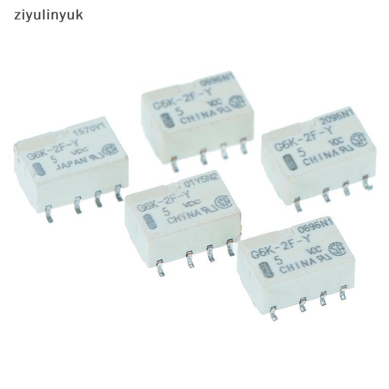Ziyulinyuk 5 ชิ้น dc 5v smd g6k-2f-y สัญญาณรีเลย์ 8pin สําหรับ omron รีเลย์ EN
