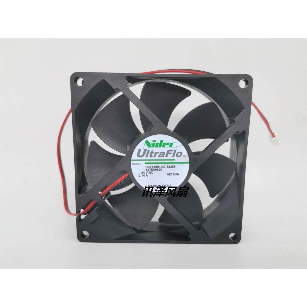 [พัดลมระบายความร้อน] พัดลมระบายความร้อนแชสซี NIDEC U92T24MUA7-58J56 9225 9.2CM 24V 0.14A ใหม่ล่าสุด