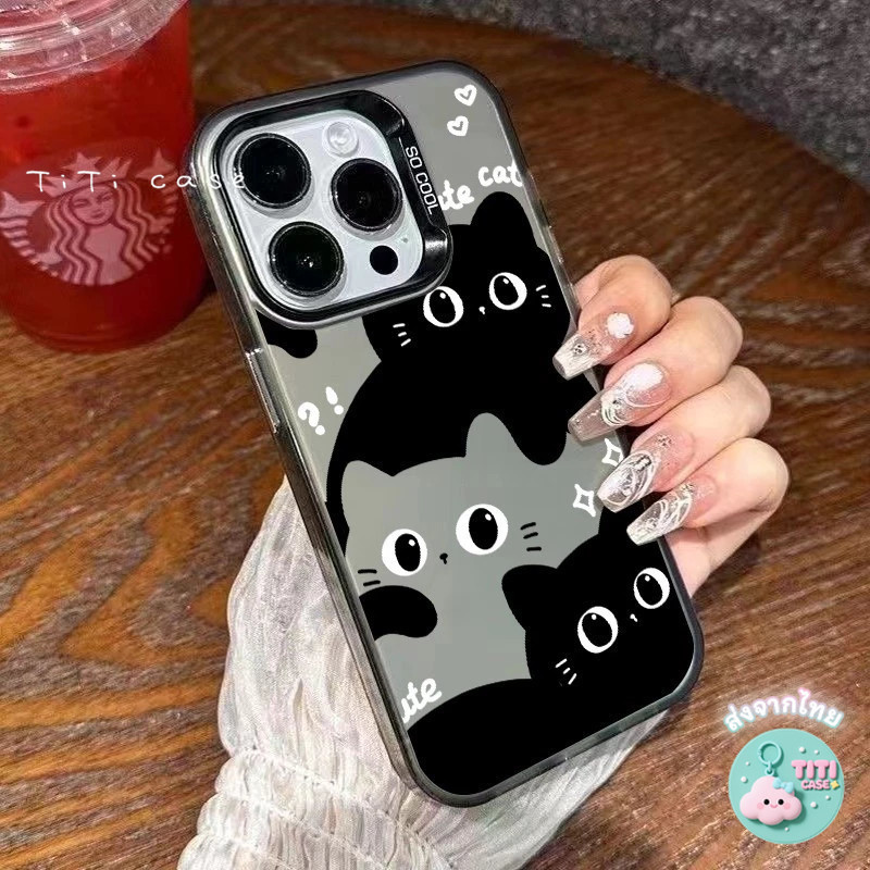 good For เคสไอโฟน11/12/13/14/15/16/17 Pro Max Cute Black Cat TPU Matte Case For iPhone 13,14,15,13PM,14PM,15PM 16PM เคส