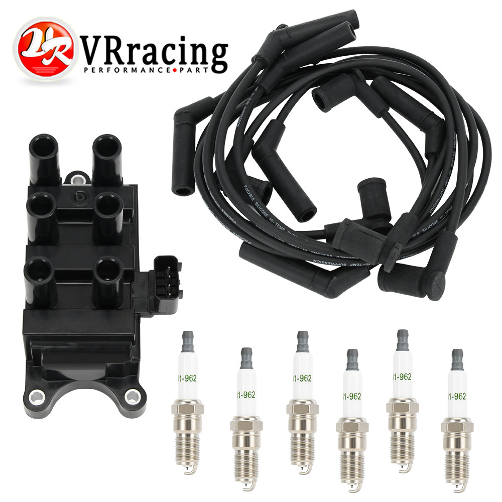 VR Ignition Coil And Spark Plug And Wires For Ford F150 E150 Taurus Mazda Mercury FD498 5F2Z-12029-A