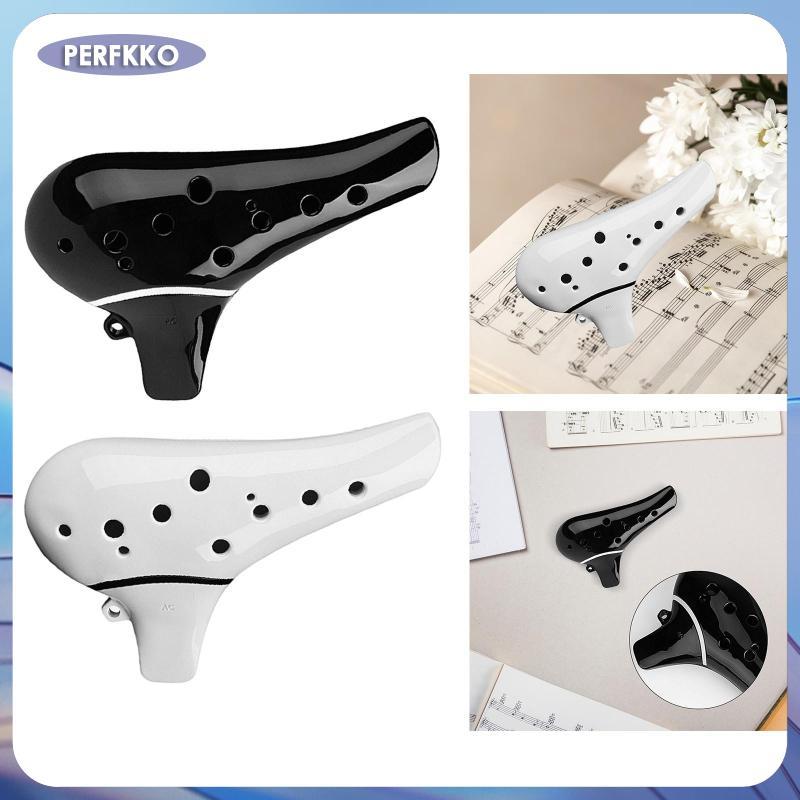 [perfkko] Tiny Ocarina 12 Hole Alto C ขลุ่ยเครื่องดนตรีสําหรับผู้ใหญ่และเด็ก, ของขวัญทําจาก PP พร้อม