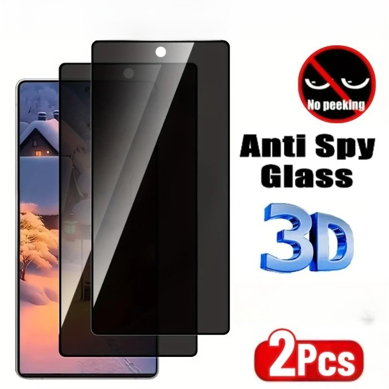 1-2Pcs ฟิล์มกระจกนิรภัยสําหรับ HTC U23Pro U23 U20 5G Pro Anti Spy ความเป็นส่วนตัวขอบสีดําป้องกันหน้า