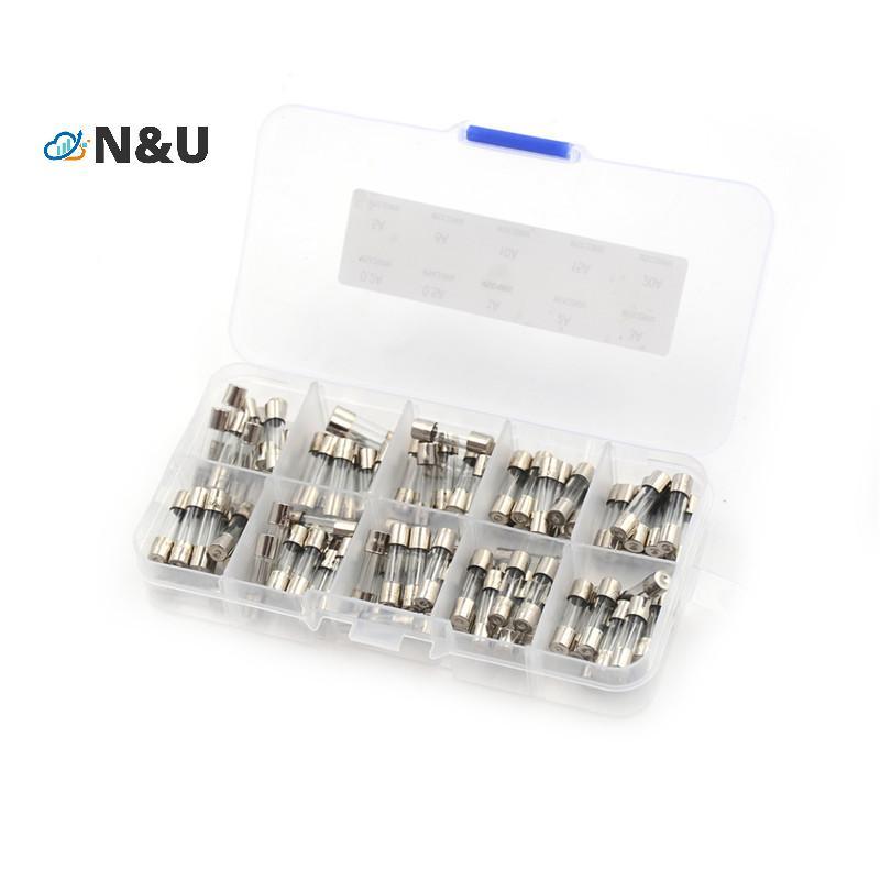 N&U 100 ชิ้น/ล็อต 5x20 มม.Quick Blow Glass Tube ฟิวส์สารพันชุด Fast-low ฟิวส์ 0.2A ~ 20A