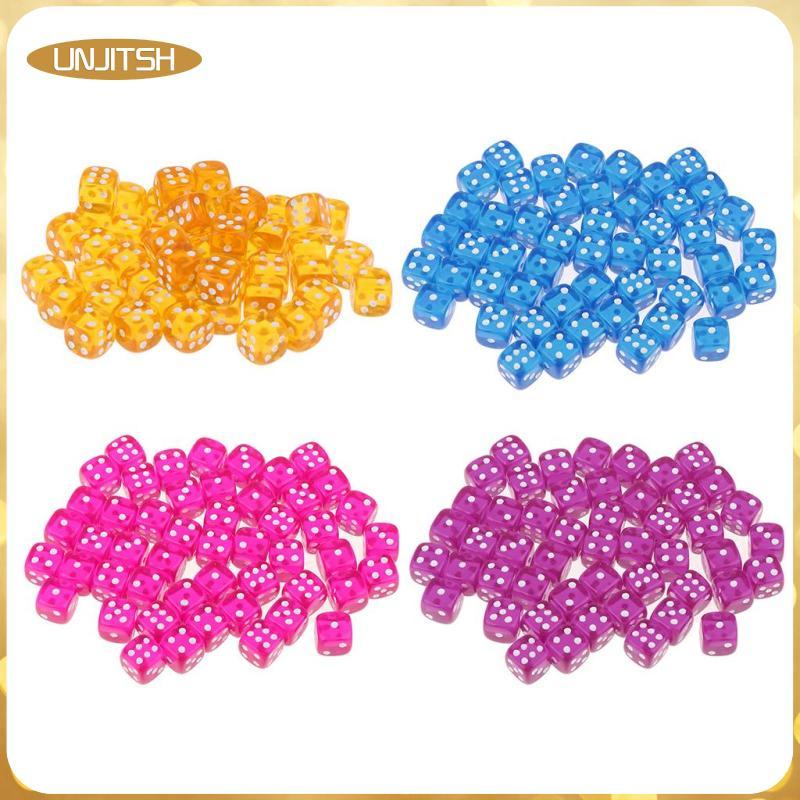 [unjitsh] ลูกเต๋า D6 หกด้าน 50 ชิ้นสําหรับ Dungeons & Dragons D&D TRPG Party Game Supplies - สีฟ้า